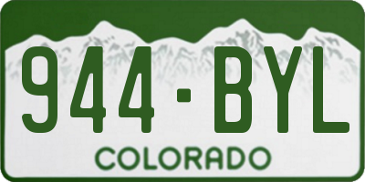 CO license plate 944BYL