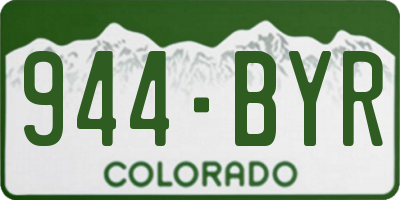 CO license plate 944BYR