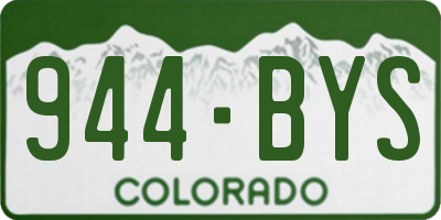 CO license plate 944BYS