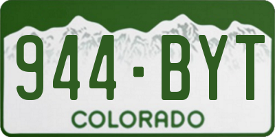 CO license plate 944BYT