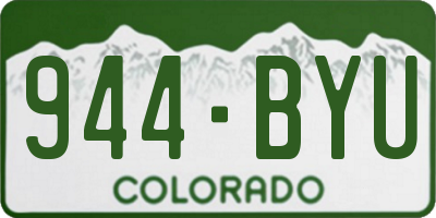 CO license plate 944BYU