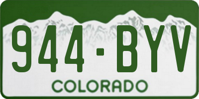 CO license plate 944BYV