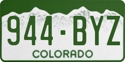 CO license plate 944BYZ