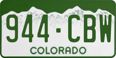 CO license plate 944CBW