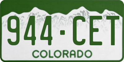 CO license plate 944CET