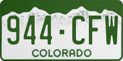 CO license plate 944CFW