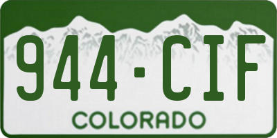 CO license plate 944CIF