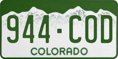CO license plate 944COD