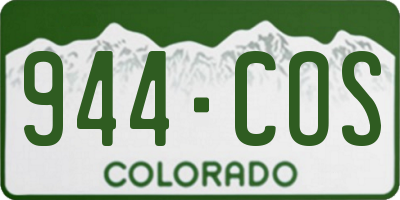 CO license plate 944COS