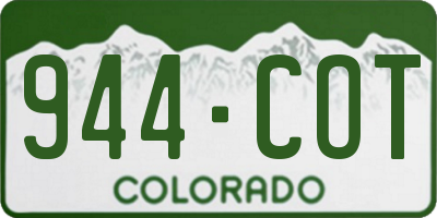 CO license plate 944COT