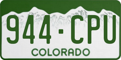 CO license plate 944CPU