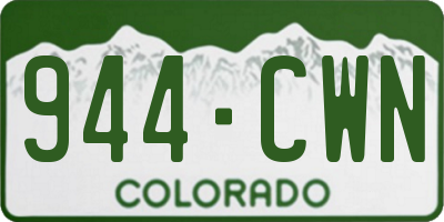 CO license plate 944CWN