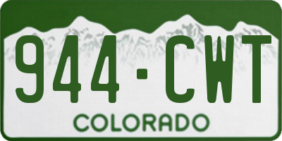 CO license plate 944CWT