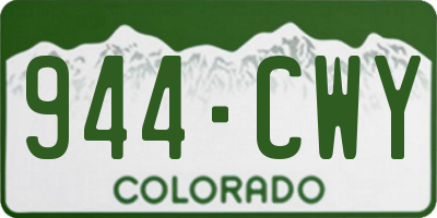 CO license plate 944CWY