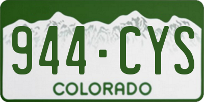 CO license plate 944CYS