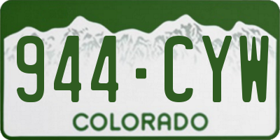 CO license plate 944CYW