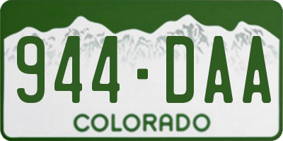 CO license plate 944DAA