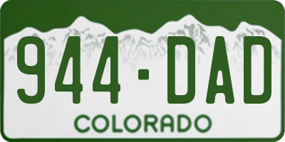 CO license plate 944DAD