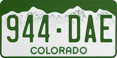 CO license plate 944DAE