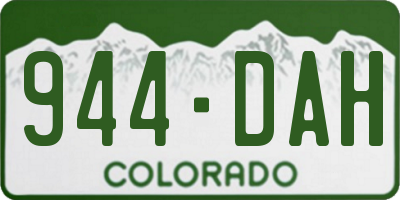 CO license plate 944DAH