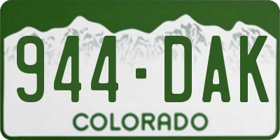 CO license plate 944DAK