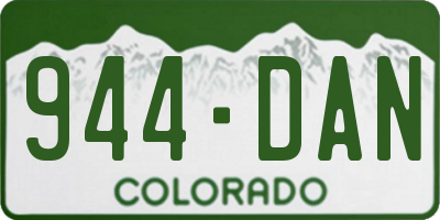 CO license plate 944DAN