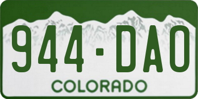 CO license plate 944DAO