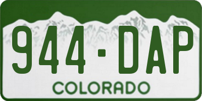 CO license plate 944DAP
