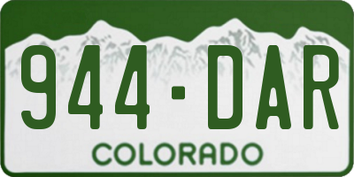 CO license plate 944DAR