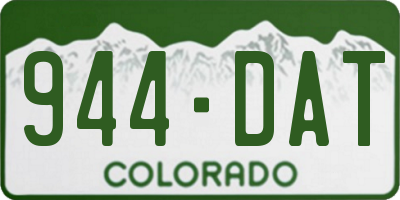 CO license plate 944DAT