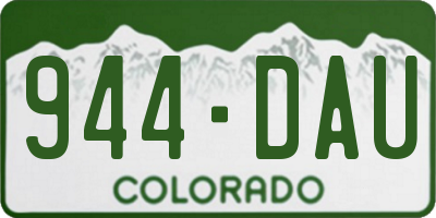 CO license plate 944DAU