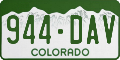 CO license plate 944DAV