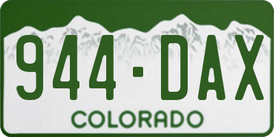 CO license plate 944DAX