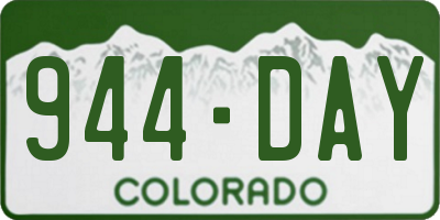 CO license plate 944DAY