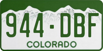CO license plate 944DBF