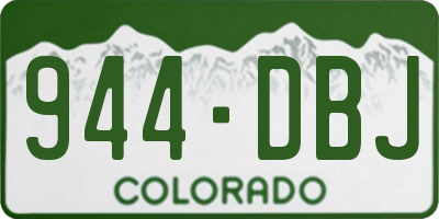 CO license plate 944DBJ