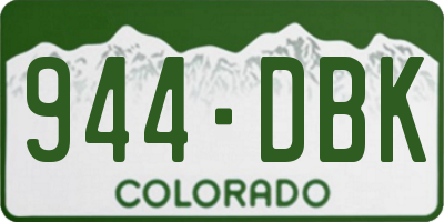 CO license plate 944DBK