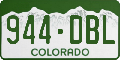 CO license plate 944DBL
