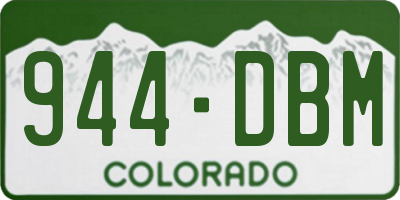 CO license plate 944DBM