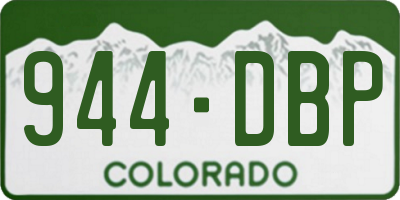 CO license plate 944DBP