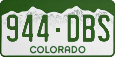 CO license plate 944DBS