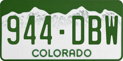 CO license plate 944DBW