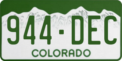 CO license plate 944DEC