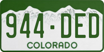CO license plate 944DED