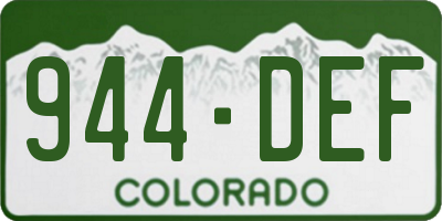 CO license plate 944DEF
