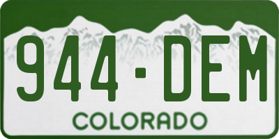 CO license plate 944DEM