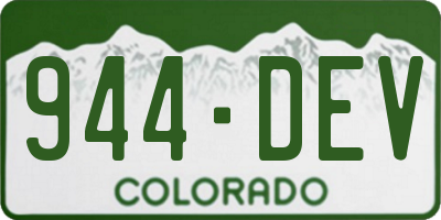 CO license plate 944DEV