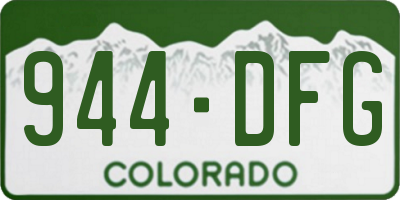 CO license plate 944DFG
