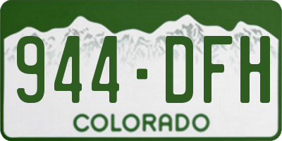 CO license plate 944DFH