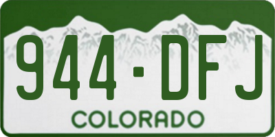 CO license plate 944DFJ
